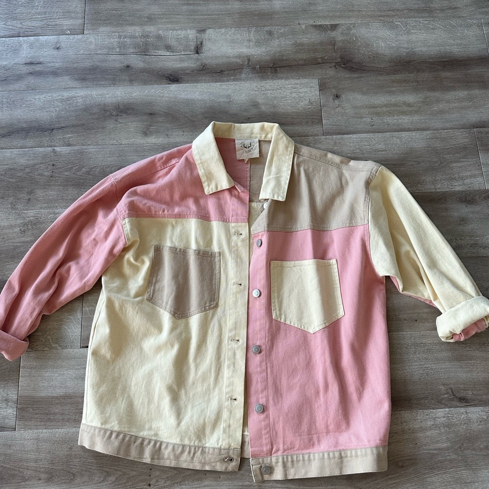 Fantastic Fawn color blocked Shacket